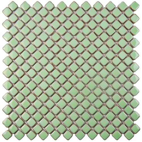 Hudson Diamond Light Green 12-3/8"x12-3/8" Porcelain Mos