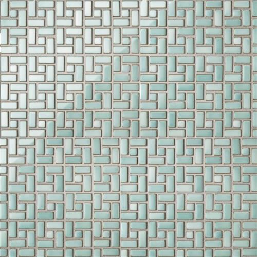 Hudson Spiral Mint Green 12-5/8"x12-5/8" Porcelain Mosaic