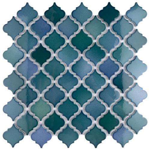 Hudson Tangier Aquamarine 12-3/8"x12-1/2" Porcelain Mosaic