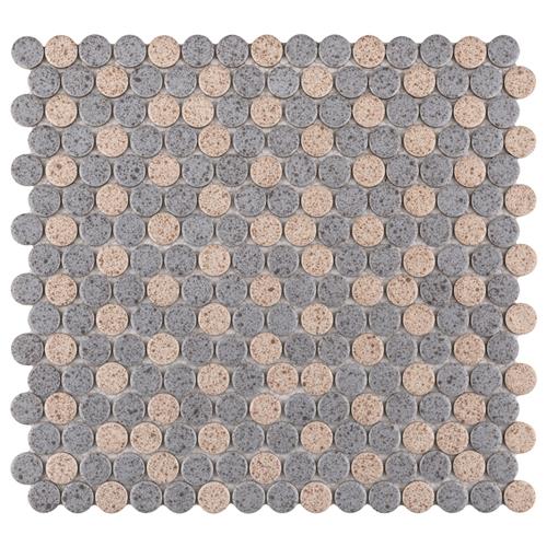 12.63"x12" Hudson Penny Round Cookies and Cream