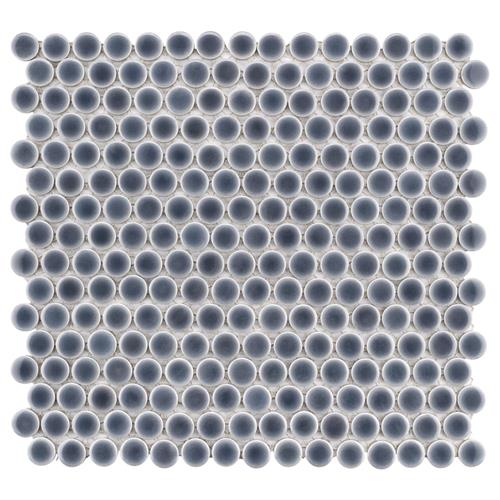 Hudson Penny Round Imperial Grey 12"x12-5/8" Porcelain Mos