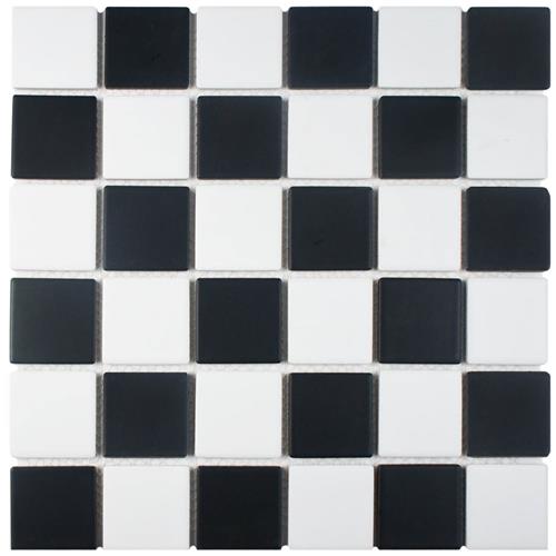 Squire Quad Matte Checkerboard 12-1/2"x12-1/2" Porc Mos