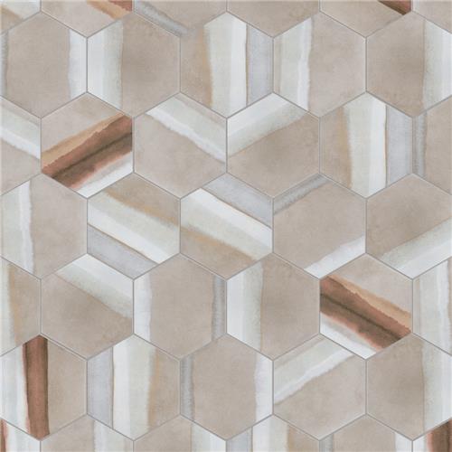 Matter Canvas Hex Taupe Red 7-7/8"x9" Porcelain F/W Tile