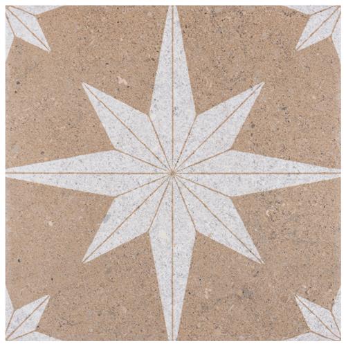 Compass Star Sand Stone 8"x8" Porcelain F/W Tile