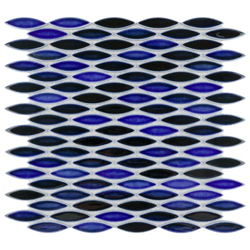 Pescado Glossy Azul 12" x 12-1/2" Porcelain Mosaic