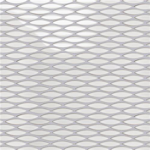 Pescado Glossy Cloud White 12"x12-1/2" Porcelain Mosaic