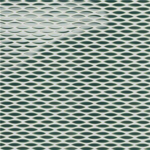 Pescado Glossy Jade Green 12"x12-1/2" Porcelain Mosaic