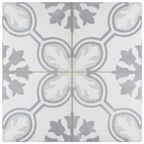 Amberley Orchid Mint 17-3/4" x 17-3/4" Porcelain F/W Tile