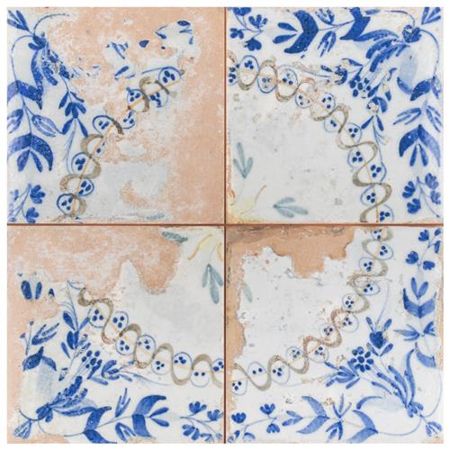 Kings Luxe Heritage Ornate 17-5/8"x17-5/8" Ceramic F/W Tile