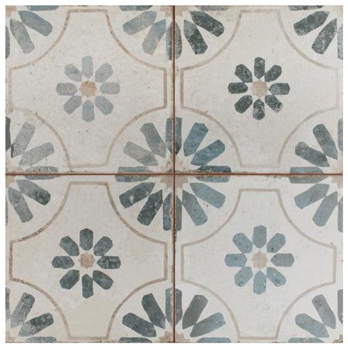 Kings Blume Blue 17-5/8"x17-5/8" Ceramic Floor/Wall Tile