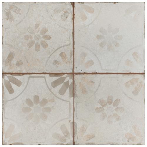 Kings Blume White 17-5/8"x17-5/8" Ceramic Floor/Wall Tile