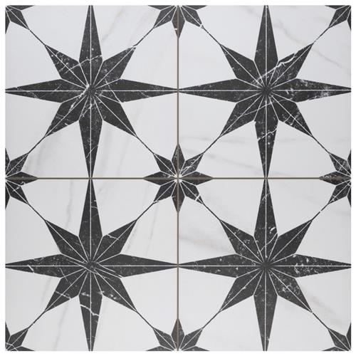 Merzoni Star Marquina 17-7/8" x 17-7/8" Porcelain F/W Tile