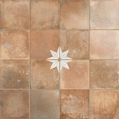 Kings Nonna w/White Corner Star 17-7/8"x17-7/8" Prc F/W Tile