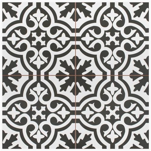 Berkeley Black 17-5/8"x17-5/8" Ceramic Floor/Wall Tile