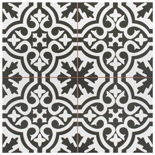 Berkeley Black II 17-5/8"x17-5/8" Ceramic Floor/Wall Tile