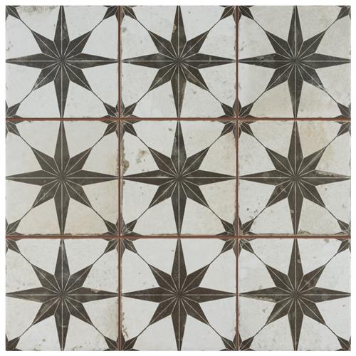 Harmonia Kings Star Nero 13"x13" Ceramic Floor/Wall Tile