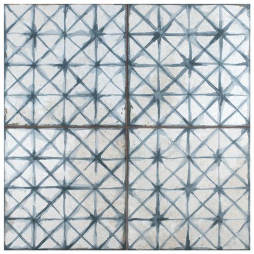 Kings Temple Blue 17-5/8" x 17-5/8" Ceramic F/W Tile