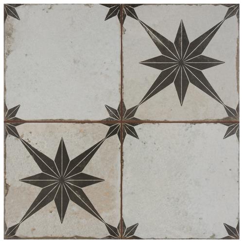 Kings Star Ara Nero 17-5/8"x17-5/8" Ceramic F/W Tile