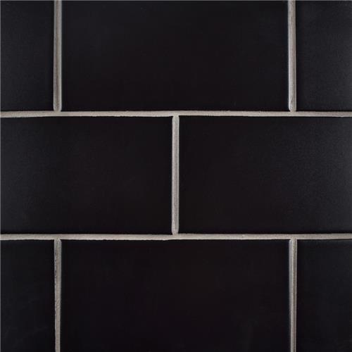 Projectos Black 3-7/8"x7-3/4" Ceramic F/W Tile
