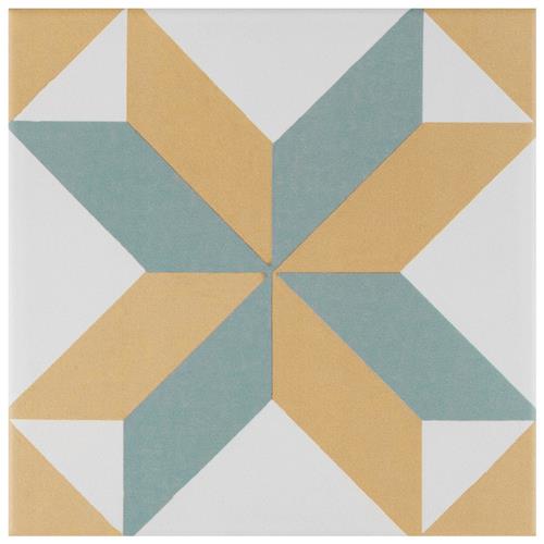 Revival Pattern 7-3/4"x7-3/4" Ceramic F/W Tile