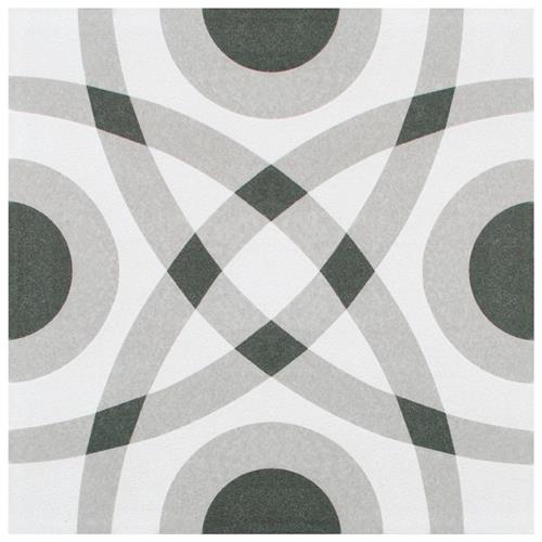 Twenties Circle 7-3/4"x7-3/4" Ceramic F/W Tile