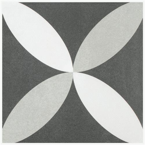 Twenties Petal 7-3/4"x7-3/4" Ceramic F/W Tile