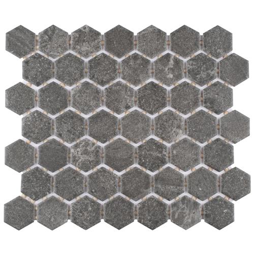 Liverpool Hex Dark Grey 10-3/8"x11-3/8" Ceramic Mosaic