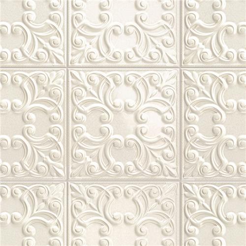 Victorian Tin Pearl 17-3/8"x17-3/8" Porcelain Wall Tile
