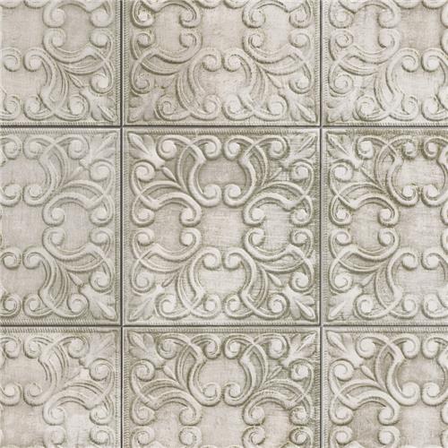 Victorian Tin Zinc 17-3/8"x17-3/8" Porcelain Wall Tile