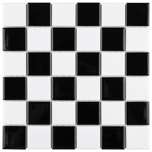 Metro Quad Checkerboard Gl Blk/Wht 11-3/4"x11-3/4"PorMo