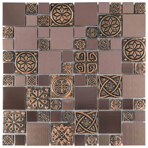 Meta Versailles Copper 11-3/4"x11-3/4" Stainless St/Cer Mos