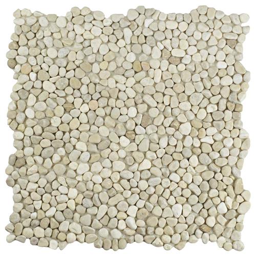 Pebblini 702 Sandstone 12-1/4"x12-1/4" Pebble Stone Mos