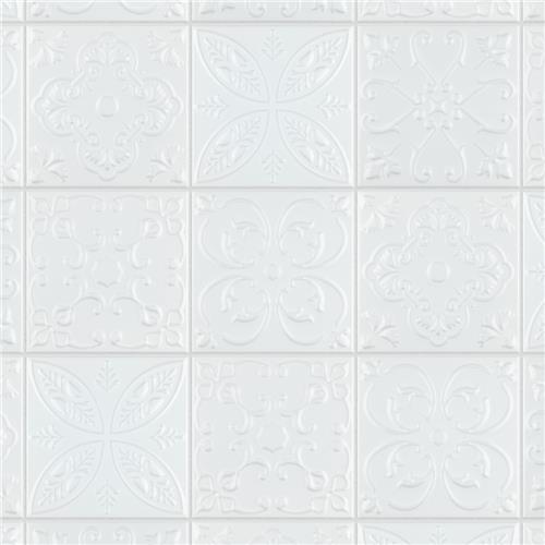 Trend White 8" x 8" Ceramic Wall Tile