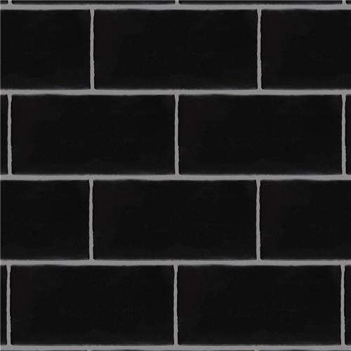 Castillo Matte Black 3"x6" Ceramic Wall Tile
