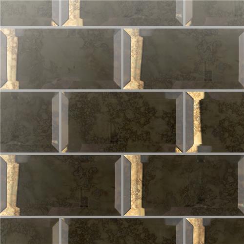 Lustre Beveled Antique Gold Mirror 3"x6" Glass Wall Tile