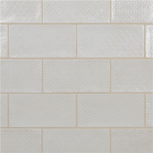 Camden Decor Antique Bianco 4" x 8" Ceramic Wall Tile