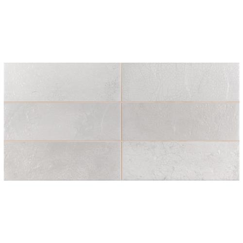 Kings Raku White 7-7/8" x 15-3/4"  Ceramic Wall Tile