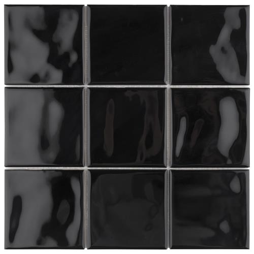 Twist Square Black Olive 11-3/4" x 11-3/4" Ceramic Mosaic