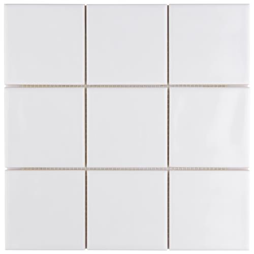 Twist Square White Ice 11-3/4" x 11-3/4" Ceramic Mosaic