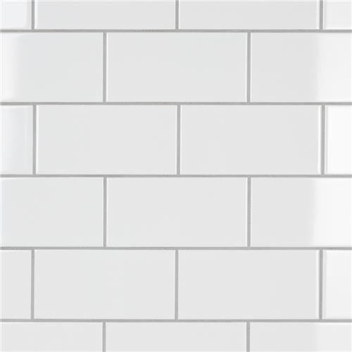 Projectos Urban Glossy White 3-7/8"x7-3/4"Ceramic Wall Tile
