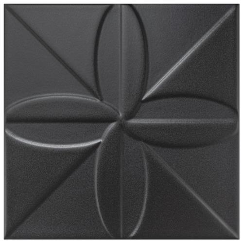 Triplex Fronteira Black 7-3/4"x7-3/4" Ceramic W Tile