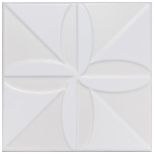 Triplex Fronteira White 7-3/4"x7-3/4" Ceramic W Tile