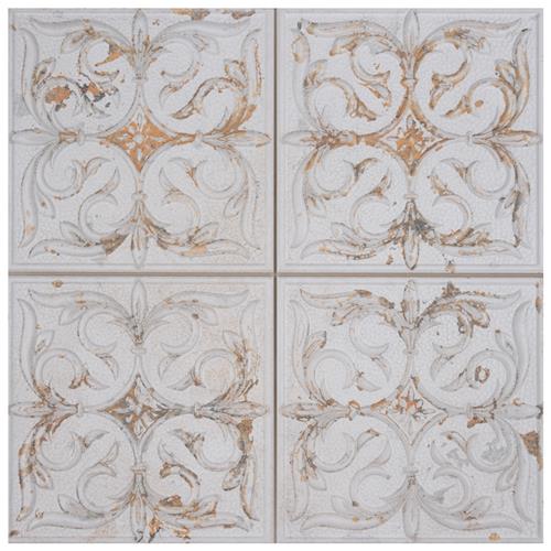 Antigua Lis White 13"x13" Porcelain Wall Tile              