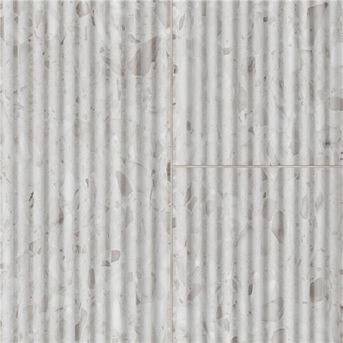 Marbilia Fluted Terrazo White 15-3/4"x47-1/4" Porc Wall Tile