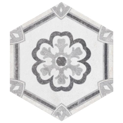 Picture of Mazzo Hex Deco Lily Pad 8-1/2" x 9-3/4" Porcelain F/W Tile
