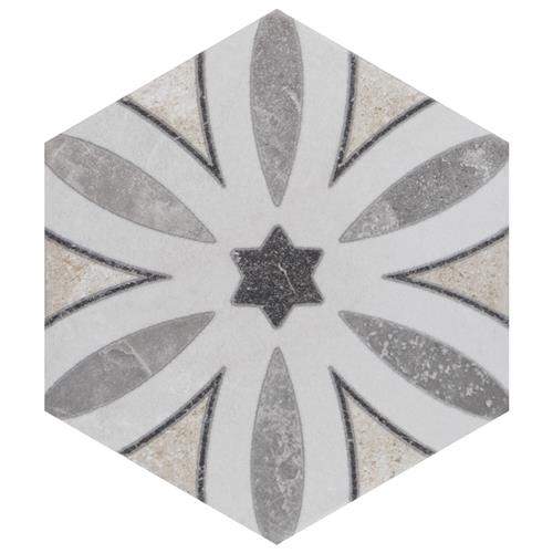 Picture of Mazzo Hex Deco Jade 8-1/2" x 9-3/4" Porcelain F/W Tile