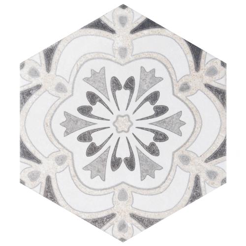 Picture of Mazzo Hex Deco Ruffle 8-1/2" x 9-3/4" Porcelain F/W Tile