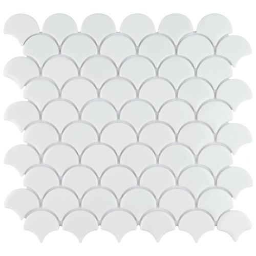 Picture of Expressions Scallop White 11-1/4"x12" Glass Mos