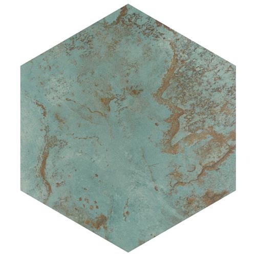 Picture of Zinc Hex Green 9-7/8"x11-1/4" Porcelain F/W Tile