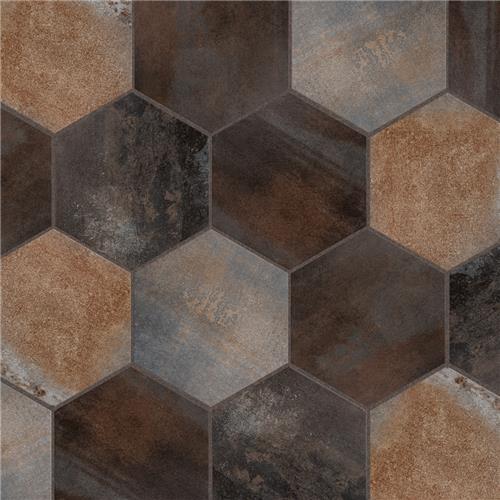 Picture of Industrial Hex Multi Mix 8-1/2"x9-7/8" Porcelain F/W Tile